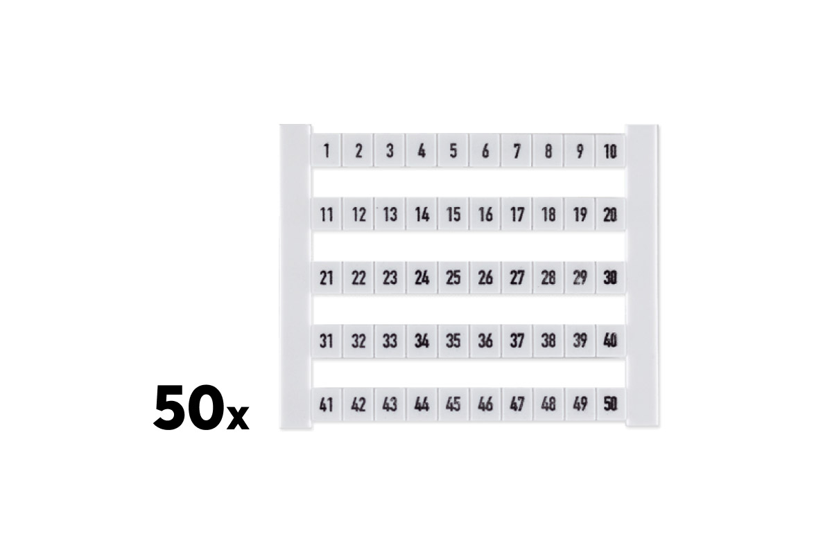 Klemmenblock-Beschriftungen 1-50