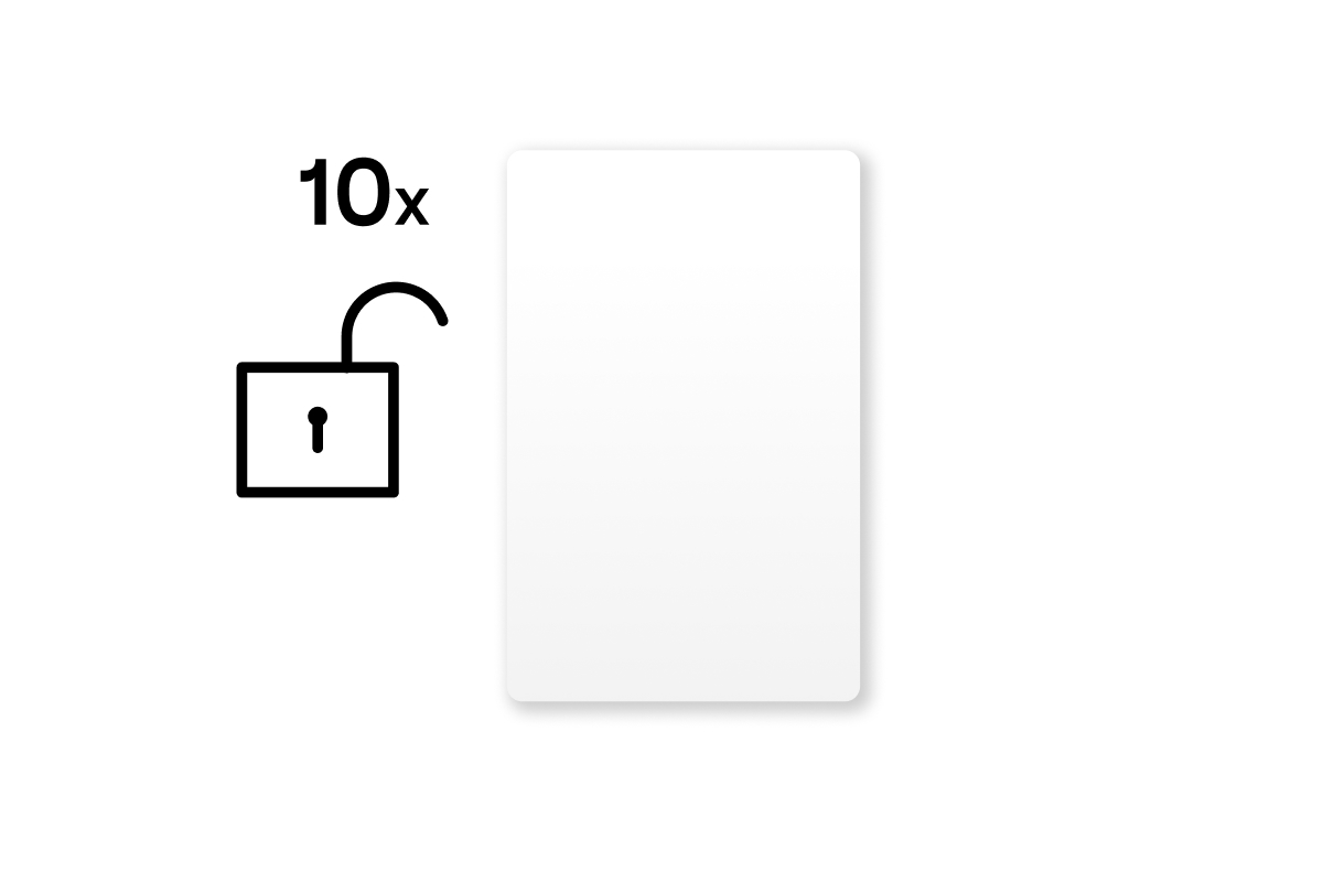 Unverschlüsselte NFC-Smartcards Weiß Set - 10 Stk.