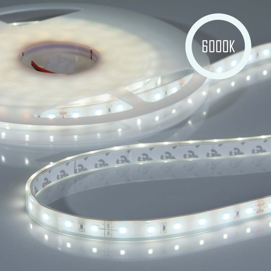 LED-Streifen 24V, 6000K, 14.4W, CRI90, 60LED, IP68, 12.5mm