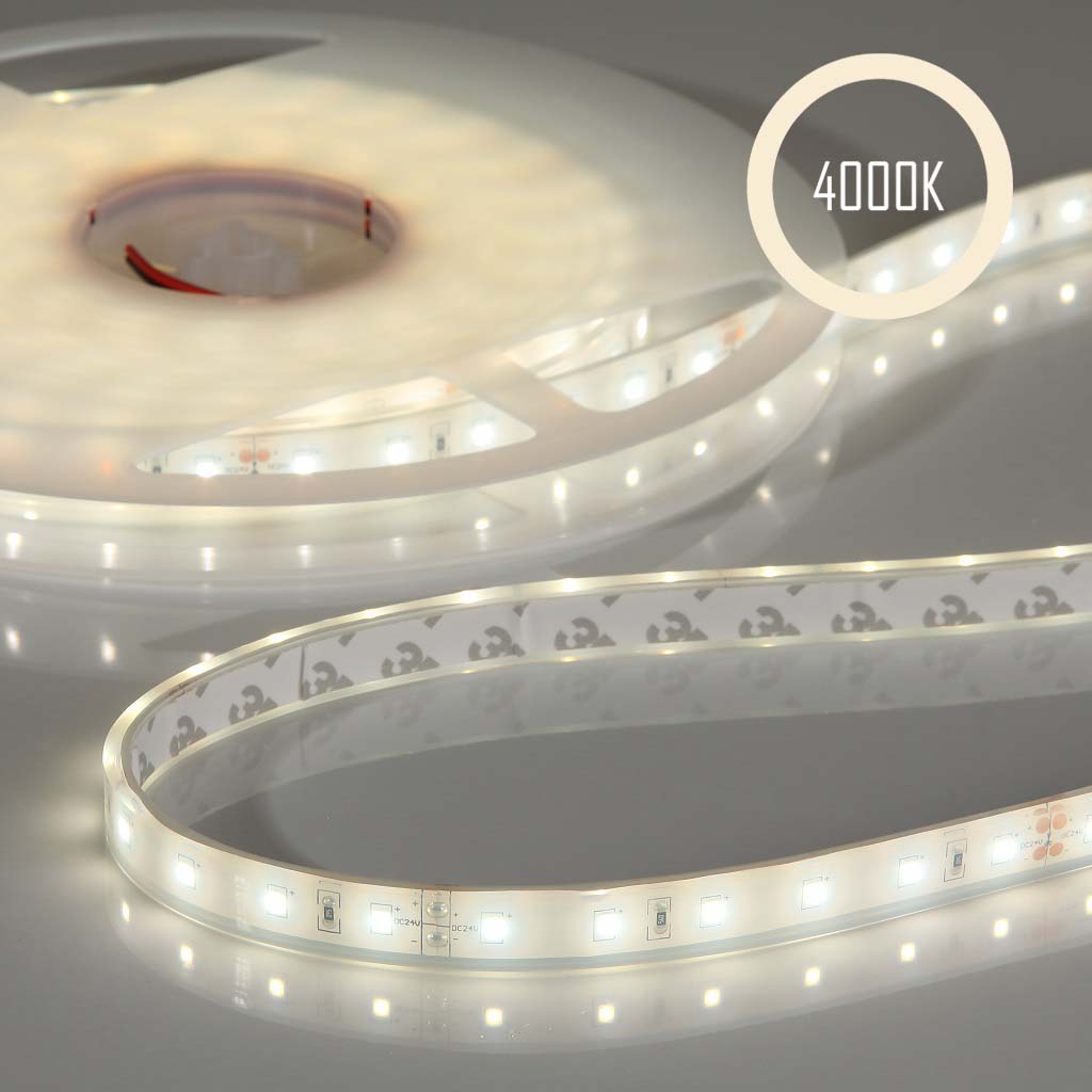 LED-Streifen 24V, 4000K, 14.4W, CRI90, 60LED, IP68, 12.5mm