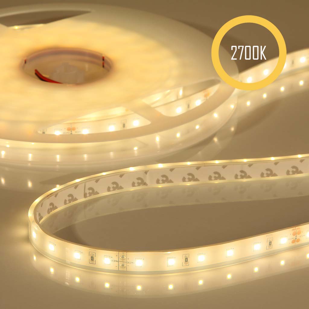 LED-Streifen 24V, 2700K, 14.4W, CRI90, 60LED, IP68, 12.5mm