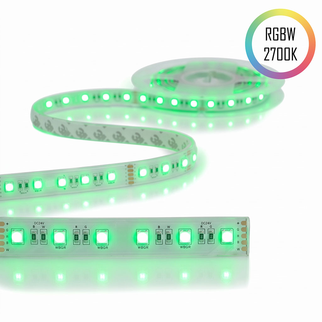 LED-Streifen RGBW, 2700K, 24V, 19.2W, CRI90, 60LED, IP68, 14.5mm