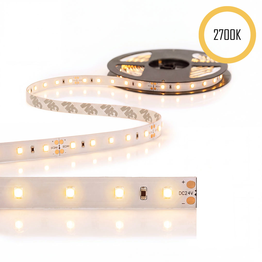 LED-Streifen 24V, 2700K, 4.8W, CRI90, 60LED, IP20, 8mm