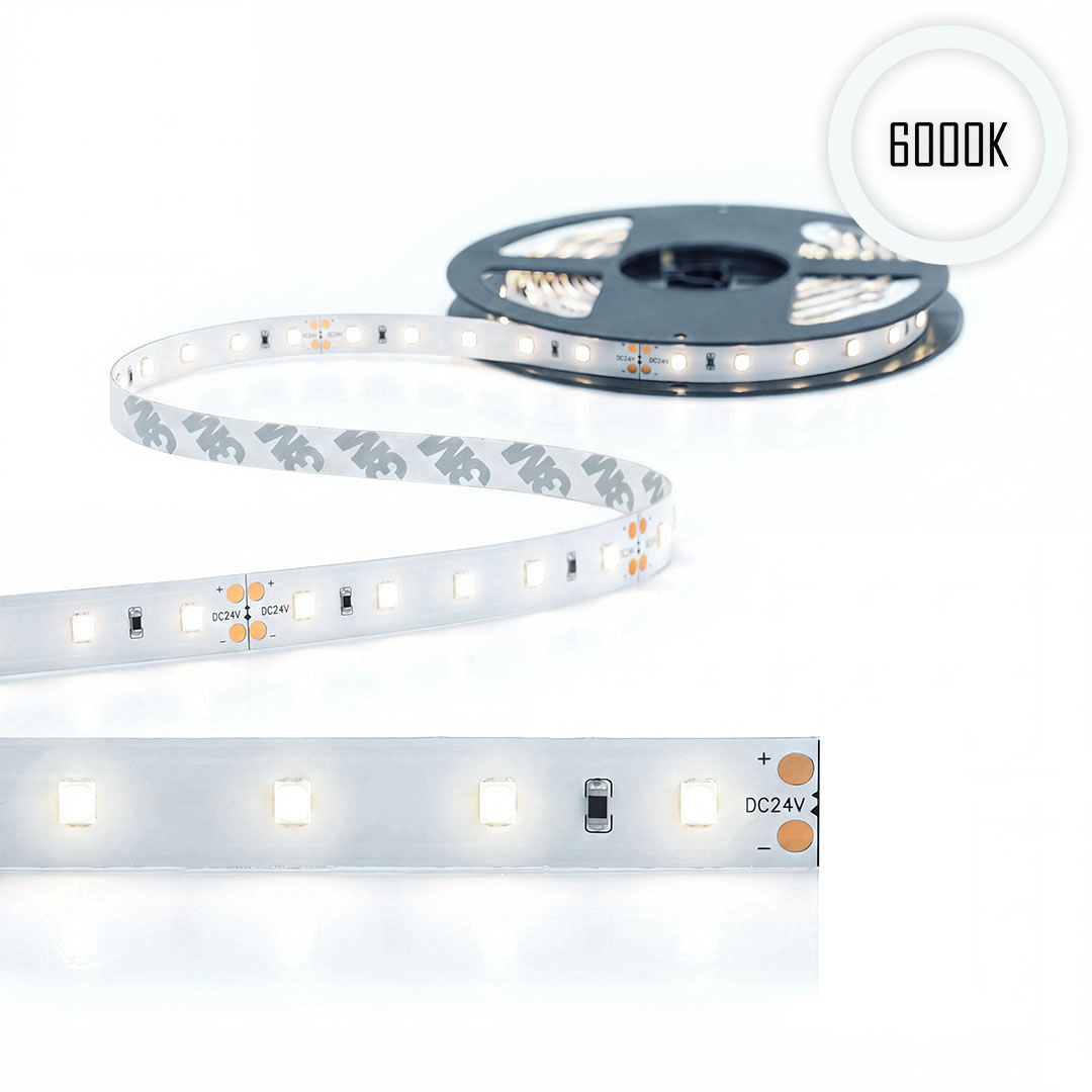 LED-Streifen 24V, 6000K, 14.4W, CRI90, 60LED, IP20, 10mm