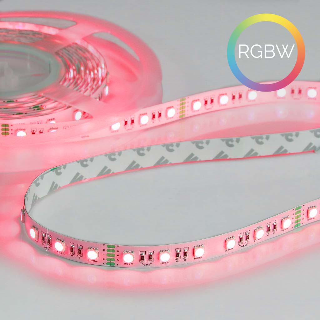 LED-Streifen RGBW, 3000K, 24V, 19.2W, CRI90, 60LED, IP20, 12mm