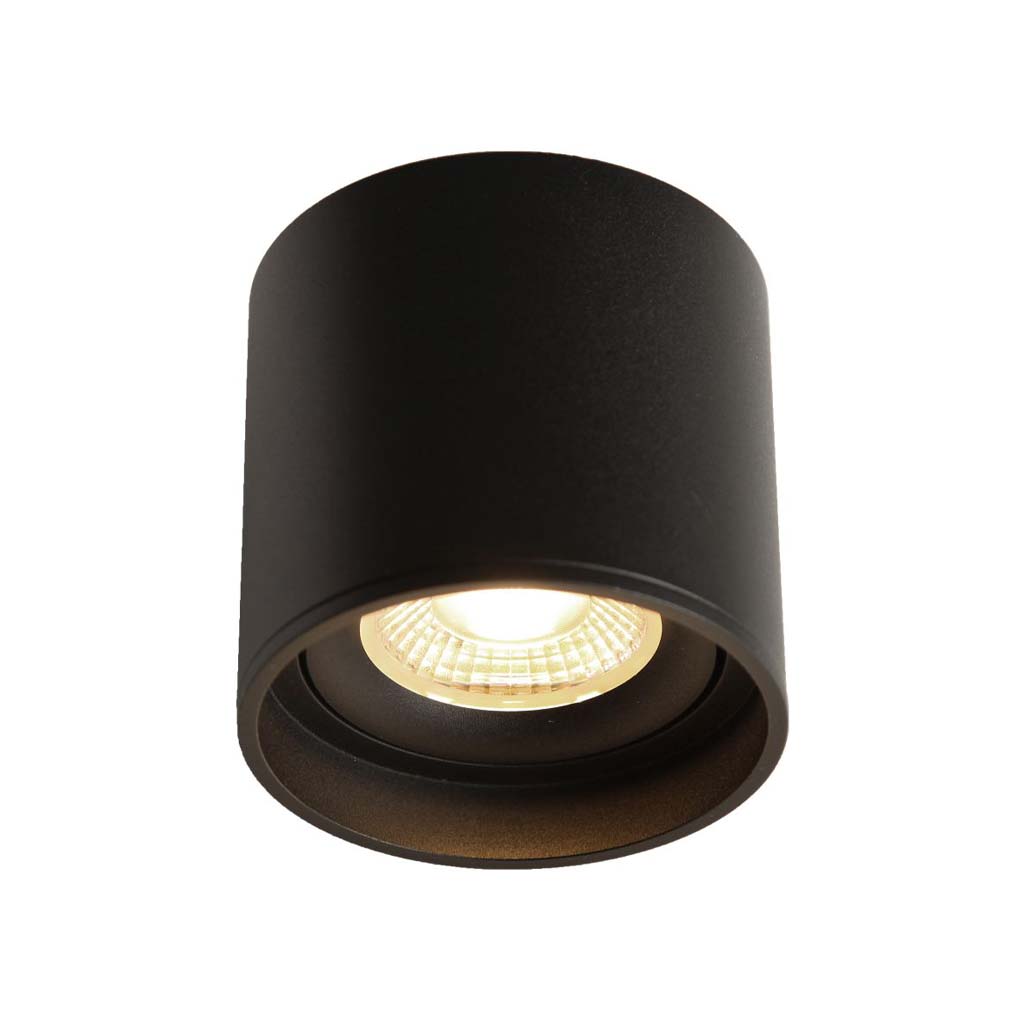 LED Ceiling Spot 24V, 8W, Dim to Warm, CRI90 Schwarz