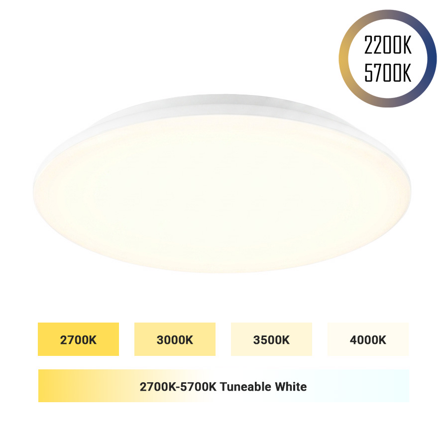 LED Surface Light 24V, 25W, 2200K/5700K, CCT+, CRI90