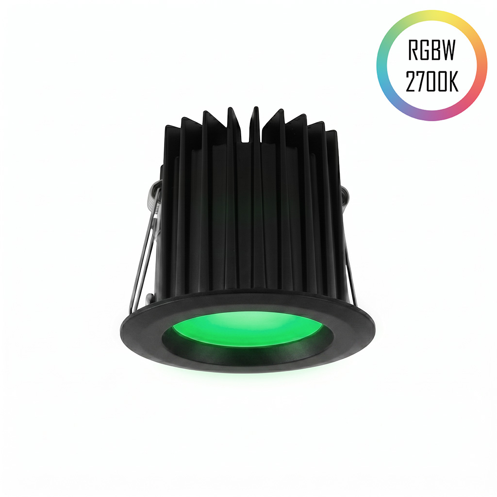 LED-Spot 24V, 10W, RGBW/2700K, CRI90 Schwarz