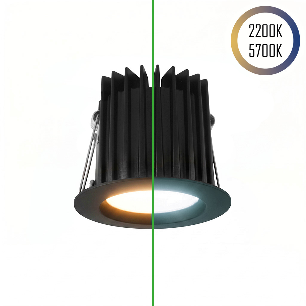 LED-Spot 24V, 10W, 2200K/5700K, CRI90 (Tuneable White, CCT) Schwarz
